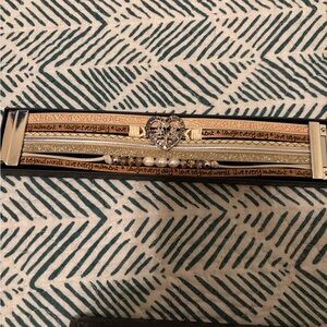 Teacher Gold and Brown Bracelet Set